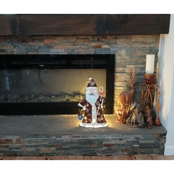 Wegmans 15.5 Inch Metal Santa Staff & Birdhouse Holiday Tea Light Candle Holder - Picture 3 of 8